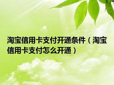 淘宝支付用信用卡有手续费吗_淘宝网开通信用卡支付_淘宝信用卡支付在哪里开通