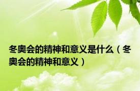 冬奥会的精神和意义是什么（冬奥会的精神和意义）