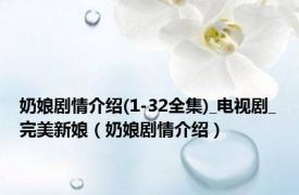 奶娘剧情介绍(1-32全集)_电视剧_完美新娘（奶娘剧情介绍）