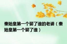 秦始皇第一个娶了谁的老婆（秦始皇第一个娶了谁）