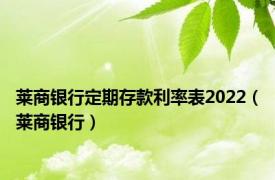 莱商银行定期存款利率表2022（莱商银行）