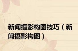 新闻摄影构图技巧（新闻摄影构图）