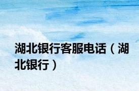 湖北银行客服电话（湖北银行）