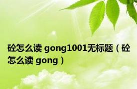砼怎么读 gong1001无标题（砼怎么读 gong）