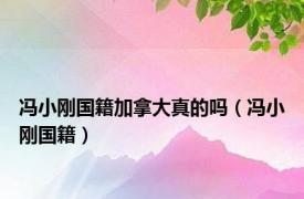 冯小刚国籍加拿大真的吗（冯小刚国籍）