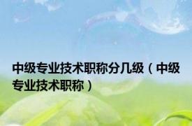 中级专业技术职称分几级（中级专业技术职称）