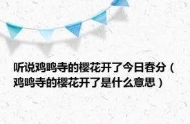 听说鸡鸣寺的樱花开了今日春分（鸡鸣寺的樱花开了是什么意思）