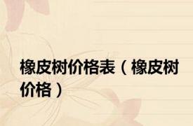 橡皮树价格表（橡皮树价格）