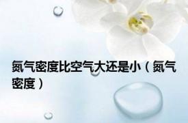 氮气密度比空气大还是小（氮气密度）