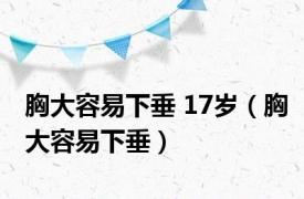 胸大容易下垂 17岁（胸大容易下垂）