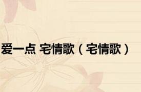 爱一点 宅情歌（宅情歌）
