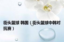 街头篮球 韩国（街头篮球中韩对抗赛）