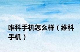 唯科手机怎么样（维科手机）