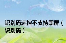识别码远控不支持黑屏（识别码）