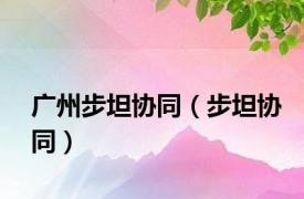 广州步坦协同（步坦协同）