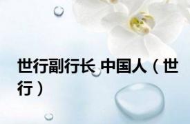 世行副行长 中国人（世行）