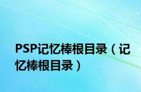 PSP记忆棒根目录（记忆棒根目录）