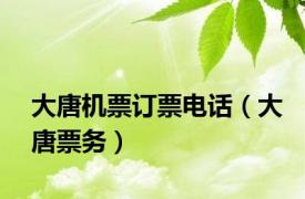 大唐机票订票电话（大唐票务）