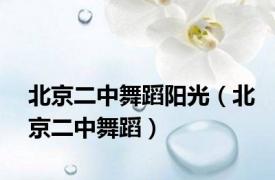 北京二中舞蹈阳光（北京二中舞蹈）