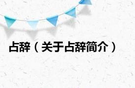 占辞（关于占辞简介）