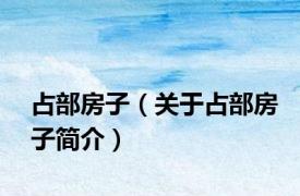 占部房子（关于占部房子简介）