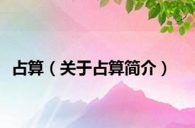 占算（关于占算简介）