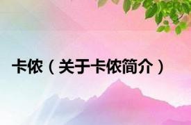卡侬（关于卡侬简介）