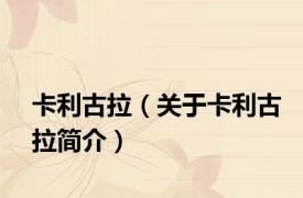 卡利古拉（关于卡利古拉简介）