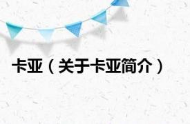 卡亚（关于卡亚简介）