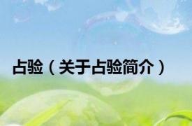 占验（关于占验简介）