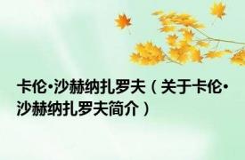 卡伦·沙赫纳扎罗夫（关于卡伦·沙赫纳扎罗夫简介）