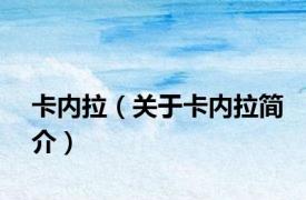 卡内拉（关于卡内拉简介）