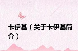 卡伊基（关于卡伊基简介）
