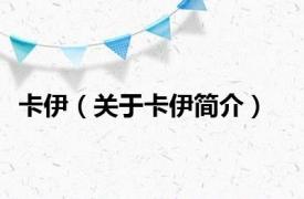卡伊（关于卡伊简介）