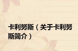 卡利努斯（关于卡利努斯简介）