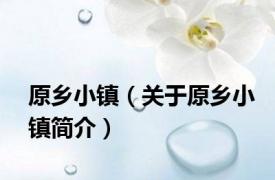 原乡小镇（关于原乡小镇简介）