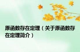 原函数存在定理（关于原函数存在定理简介）