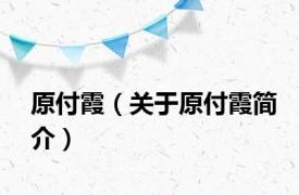 原付霞（关于原付霞简介）