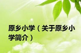 原乡小学（关于原乡小学简介）