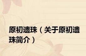 原初遗珠（关于原初遗珠简介）