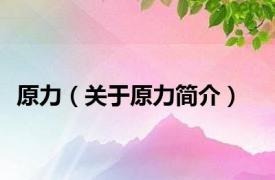 原力（关于原力简介）