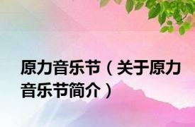 原力音乐节（关于原力音乐节简介）