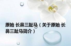 原始 长鼻三趾马（关于原始 长鼻三趾马简介）