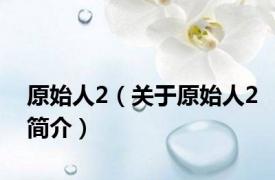 原始人2（关于原始人2简介）