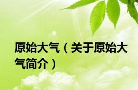 原始大气（关于原始大气简介）