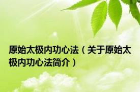 原始太极内功心法（关于原始太极内功心法简介）