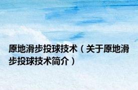 原地滑步投球技术（关于原地滑步投球技术简介）