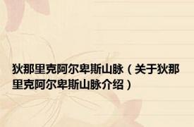 狄那里克阿尔卑斯山脉（关于狄那里克阿尔卑斯山脉介绍）