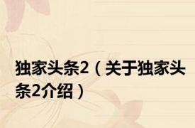 独家头条2（关于独家头条2介绍）