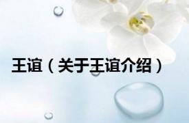 王谊（关于王谊介绍）